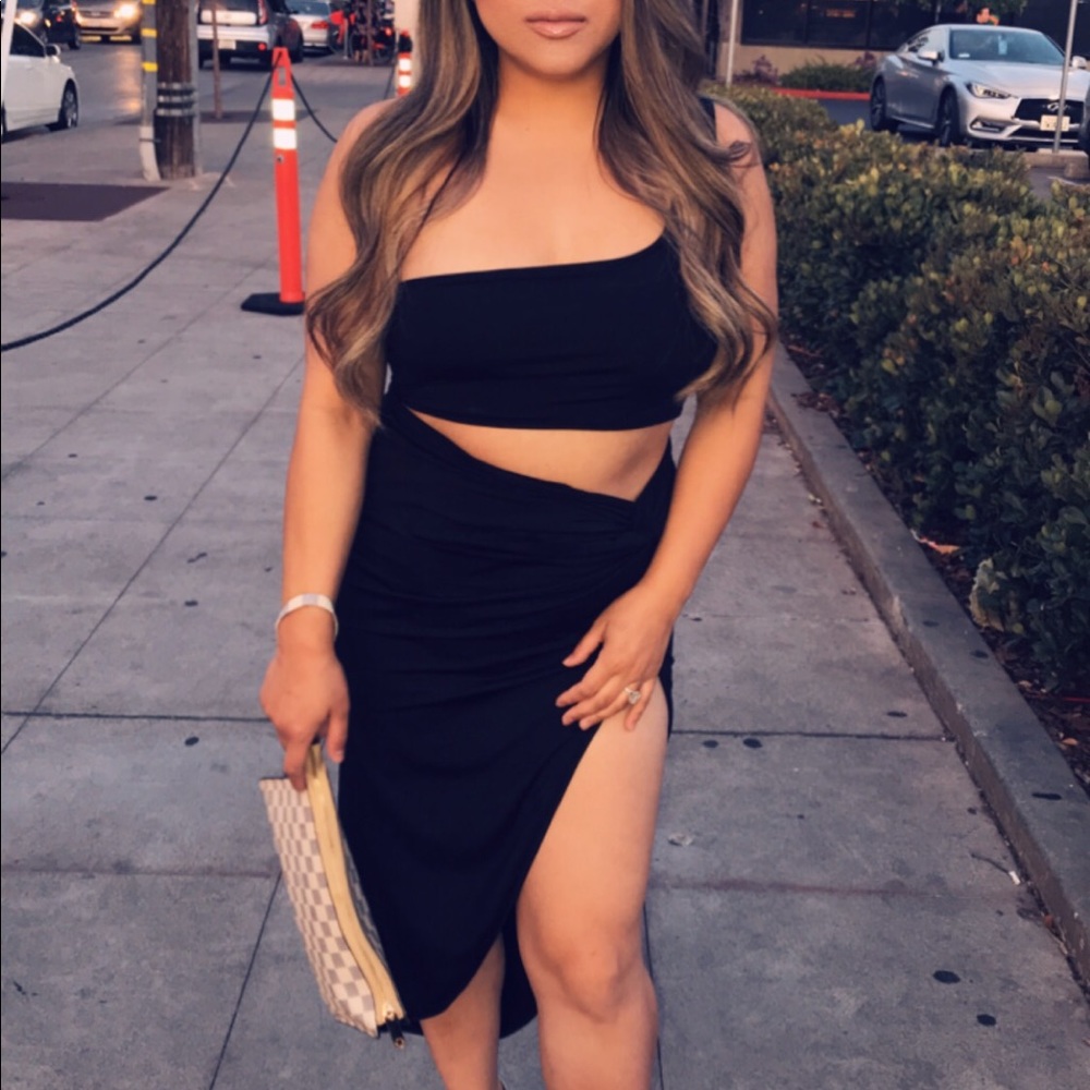 2 piece dress (top & slit skirt)